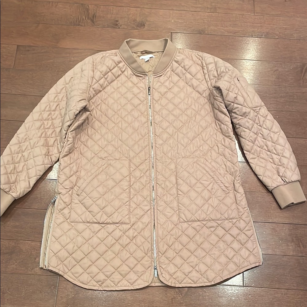 Zella Tan Puffer Jacket with Quilted Design